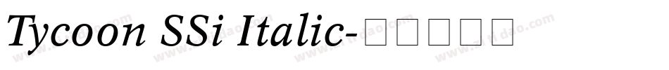 Tycoon SSi Italic字体转换